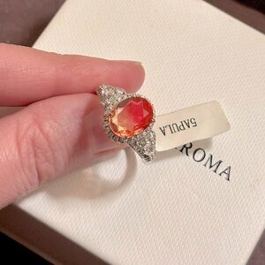 Charmed Aroma-Sterling Silver 925 With Peach Ombré Cubic Zirconia Gemstone Ring